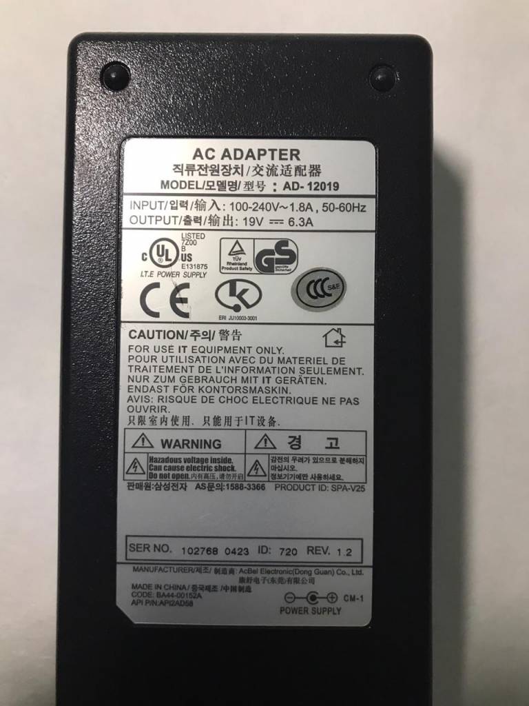 Сетевой адаптер для ноутбука AD-12019 BA44-00152A Samsung