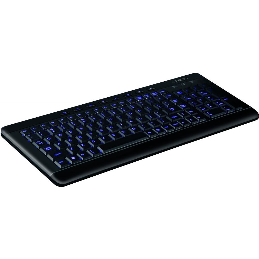 Клавиатура DENN DKB472 LED (с подсветкой), USB, чёрная