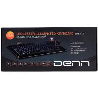 Клавиатура DENN DKB472 LED (с подсветкой), USB, чёрная - вид 2 миниатюра